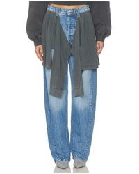 Alexander Wang - Slouchy Jean With Tied T-Shirt - Lyst