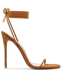 Femme LA - Barely There Suede Lace Up Heel - Lyst