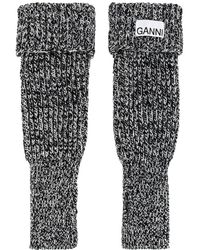 Ganni Rib Knit Gloves - Grey