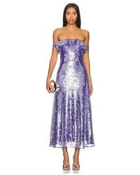 AMUR - Braelynn Mesh Sequin Midi Dress - Lyst