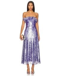AMUR - Braelynn Mesh Sequin Midi Dress - Lyst