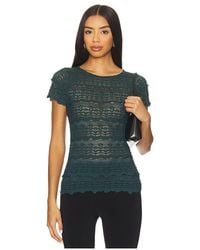 Free People - Angelina Lace Tee - Lyst