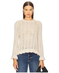 Autumn Cashmere - Pointelle Ruffle Edge Crew Top - Lyst