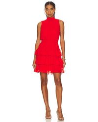 1.STATE - Ruffled Smock Neck Dress In Red. Size Xs. - Lyst