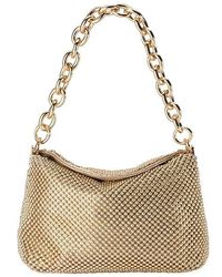 OLGA BERG - Bolsa De Malla Tipo Balón Skylar En Color Oro Metálico Talla - Lyst