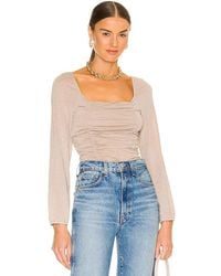 BCBGeneration - Square Neck Top en Metallic Neutral - Lyst