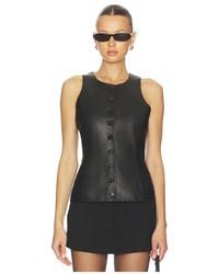 AEXAE - Leather Peplum Top - Lyst