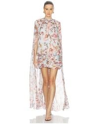 Hemant & Nandita - Ruched Cape Mini Dress - Lyst