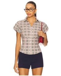 GUIZIO - Liana Plaid Top - Lyst