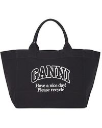 Ganni - Bolso Shopper En Color Negro Talla - Lyst