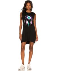 Lauren Moshi Deanna Foil Electric Star Eye Tank Dress - Black