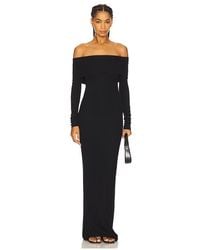 ÉTERNE - Long Sleeve Off-Shoulder Butter Rib Maxi Dress - Lyst