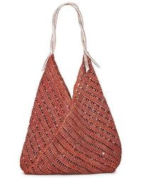 Flora Bella - Panama Crochet Raffia And Leather Tote Bag - Lyst
