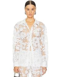 AKNVAS - X Revolve Cara Embroidered Button Down Blouse - Lyst