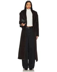 AEXAE - Faux Fur Long Line Belted コート - Lyst