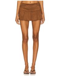 ZEMETA - Suede Attic Box Skirt - Lyst