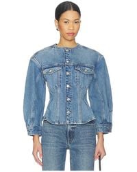 FRAME - The Nipped Collarless Jacket - Lyst