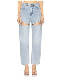 Area - Jeans Con Abertura De Cristal En Color Denim Claro Talla (También En 26, 28, 29) - Lyst