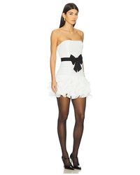 MAJORELLE Embellished Satin Mini Slip Dress in White | Lyst