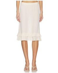 With Harper Lu - Frill Midi Skirt - Lyst