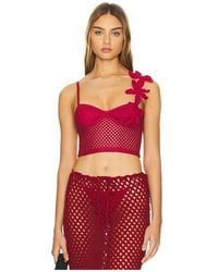 Agua Bendita - Top Corto Ziah En Color Rojo Talla (También En M, S, Xl) - Lyst