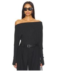 Enza Costa - Cashmere Cuffed Off-Shoulder Long Sleeve - Lyst