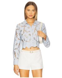 L'Agence - 'Agence Seychelle Cropped Buttondown Shirt - Lyst