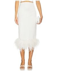 Milkwhite - X Revolve Midi Skirt With Feathers - Lyst
