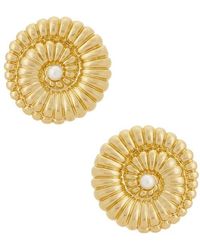 Self-Portrait - Pendientes Pearl Shell Earrings En Color Oro Metálico Talla - Lyst