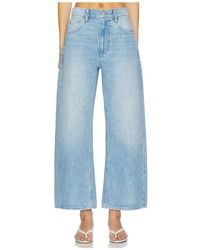 PAIGE - Arellia Ankle Seamed Belt Loops Barrel Jeans - Lyst