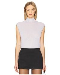 Autumn Cashmere - Sleeveless Shimmer Funnel Neck Sweater - Lyst