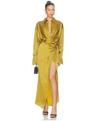 ANDAMANE - Vestido Midi Tipo Camisa Paloma En Color Amarillo Mostaza Talla (También En 40/S, 42/M) - Lyst