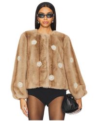 Cinq À Sept - Abrigo Faux Mink Benson En Color Marrón Talla (También En S, Xl, Xs) - Lyst
