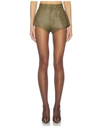 LAPOINTE - Kurze Shorts Aus Stretch-Lederimitat - Lyst