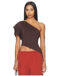 superdown - Marlene Asymmetrical Top En Color Marrón Talla (También En M, S, Xl, Xs, Xxs) - Lyst