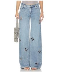 Alice + Olivia - Amazing Embellished Cutout Jean - Lyst