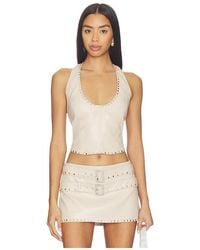 Lamarque - X Revolve Liddy Faux Leather Studded Halter Top - Lyst