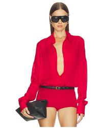 Monot - Drape Front Silk Blouse - Lyst