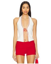 MORE TO COME - Corine Halter Top En Color Blanco Talla En - Lyst