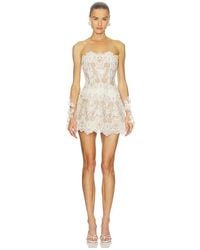 Bronx and Banco - Paris Strapless Lace & Embellished Mini Dress - Lyst