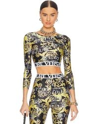 Versace - Logo Couture Long Sleeve Top T - Lyst