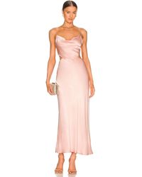 Bardot Cut Out Slip Dress - Pink
