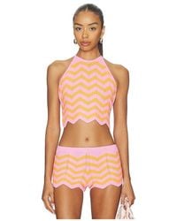 Kulani Kinis - Chevron Knit Halter Crop Top - Lyst