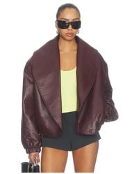 Source Unknown - Eleni Faux Leather Bomber Jacket - Lyst