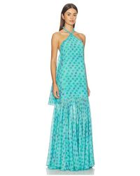 aqua linen azura midi dress ROVE Linen Midi Dress Off-shoulder main image 0