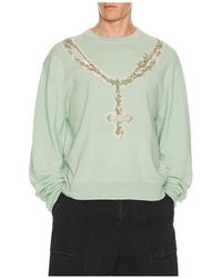 we11done - Pearl Logo Necklace Print Pullover - Lyst