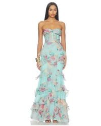 PATBO - Flora Mist Long Dress - Lyst