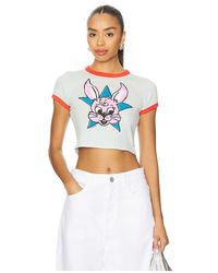 KENZO - Gots Lucky Me Cartoon Cropped Ringer T-Shirt - Lyst