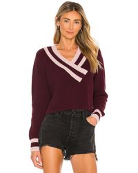 525 - Sweater mit V-Ausschnitt im Collegelook - Lyst