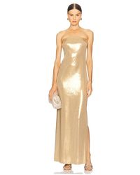 Norma Kamali - Strapless Tailored Side Slit Gown - Lyst